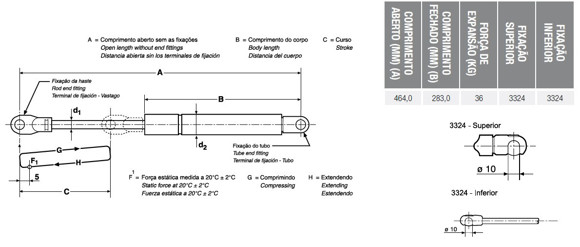 Imagen de AMORTIGUADOR DE PUERTA TRASERA VW FOX/CROSSFOX